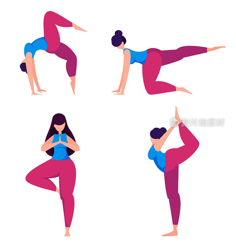 Yoga practice. Woman doing sport exercises.
